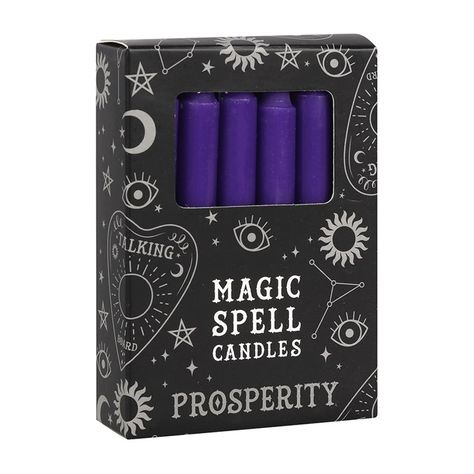 Pack of 12 Purple 'Prosperity' Spell Candles - Something Different Wholesale Fertility Candle, Camouflage Party, Candle Magic Spells, Attract Luck, Buffet Party, Prosperity Spell, Ballon Party, Spell Candles, Luck Spells