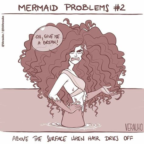 Mermaid problems #2 (part 2) the hair! 4 Panel Life, Mermaid Drawings, Funny Disney, Online Comics, Mermaids And Mermen, Mermaid Art, Disney Funny, Cute Comics, Funny Comics