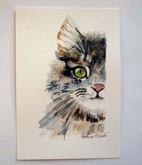 Cat Portrait Painting, Watercolor Cat, Cat Cards, Sumi E, Water Painting, Cat Portraits, Cat Painting, Watercolor Cards, All In One