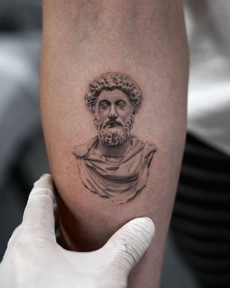 Seaman Tattoo, Marcus Aurelius Tattoo, Olive Tattoo, Tattoo 2024, Marcus Aurelius Quotes, Army Tattoos, Naruto Tattoo, Inner Forearm, Head Tattoos