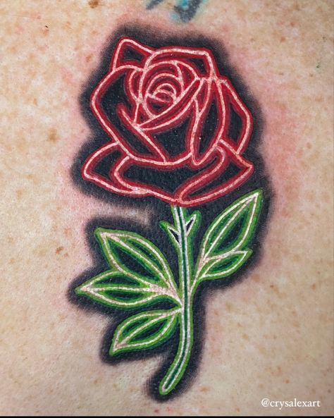 #neontattoo #rosetattoo #rose #flowertattoo #flowers #vancouvertattoo Neon Flower Tattoo, Neon Tattoo Ideas, Neon Light Tattoo, Light Tattoos, Vancouver Tattoo, Neon Tattoo, Light Tattoo, Neon Rose, Neon Flowers