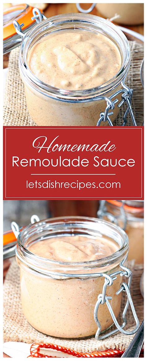 Remalaude Sauce Recipe Easy, Seafood Aioli Dipping Sauces, Homemade Remoulade Sauce, Fried Oysters Dipping Sauce, Ruemalade Sauce, White Remoulade Sauce Recipe, Scallop Dipping Sauce, Salmon Patties Dipping Sauce, Croquette Dipping Sauce