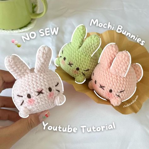 Granny Square Crochet Patterns Free, Crochet Stitches Tutorial, I Wish I Knew, Yarn Projects, Crochet Bunny, No Sew, Cherry On Top, I Made It, Crochet Gifts