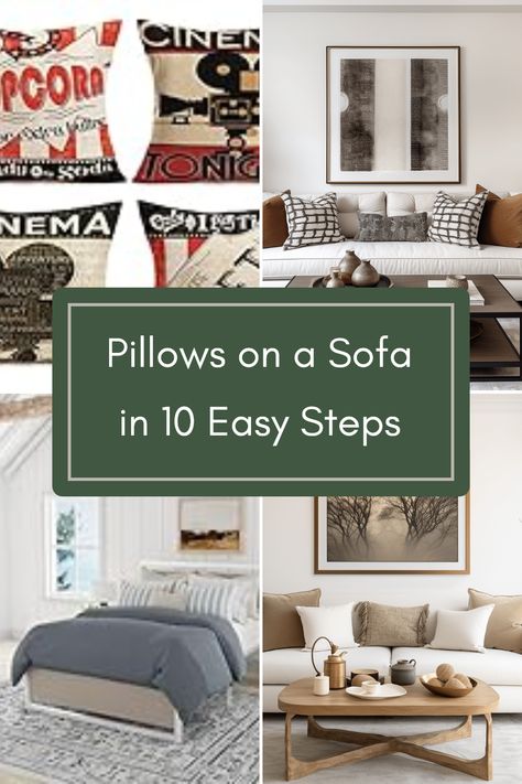 Looking to give your sofa a fresh look? Follow these 10 easy steps on how to style pillows and transform your living space! Whether you're going for a cozy or modern vibe, this guide will show you ways to mix sizes, colors, and patterns of pillow covers. With tips on maintaining good-quality, environmentally friendly pillows, you can make your sofa both stylish and inviting. Say goodbye to bland seating and hello to a chic, comfortable home that reflects your personal style. Get ready to make your pillows pop! Sofa Pillows Ideas Color Schemes, Styling 101, Couch Styling, Green Velvet Sofa, Pillow Arrangement, Comfortable Home, Online Interior Design, Large Pillows, Modern Vibe