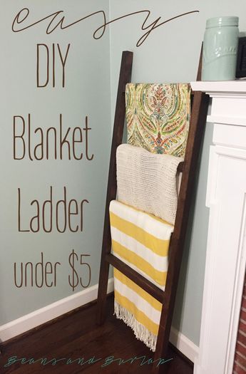 Melanie Ham, Ladder Diy, Rustic Blanket Ladder, Quilt Ladder, Diy Blanket, Rustic Blankets, Blanket Rack, Diy Blanket Ladder, Diy Ladder