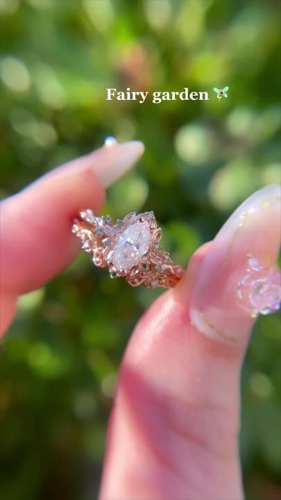 Fairy Ring Wedding, Fairy Inspired Wedding Rings, Fairy Tail Wedding Ring, Disney Princess Rings Engagement, Fairy Like Wedding Ring, Fairytale Promise Ring, Angelic Engagement Ring, Briar Rose Engagement Ring, Fairy Rings Jewelry Wedding