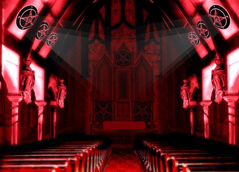 First Satanic Church | Satan's Lair: Church Of Satan The Satanic Bible, Church Aesthetic, Goth Wallpaper, Dark Images, 3d Landscape, Book Of Revelation, Church Building, Heaven And Hell, Old Church