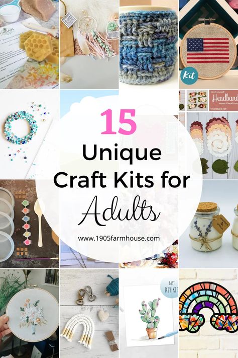 Kids aren't the only ones who can have fun with craft kits! These 15 craft kits from Etsy are unique and fun for any adult Diy Study Table, Craft Kits For Adults, Diy Kits For Adults, Diy Bird Bath, Painted Pots Diy, Diy Crafts For Adults, Crafts For Adults, Diy Mothers Day Gifts, Craft Kits For Kids