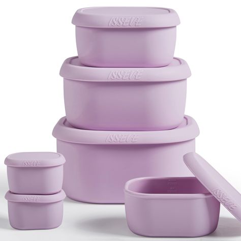 PRICES MAY VARY. 【Silicone Food Storage Containers with Lids】- These nesting silicone food storage containers with lids are hard shell, airtight, leakproof and BPA free. These silicone containers are great for meal prep, lunch, leftovers, snacks, fruits, etc. They are ideal for a variety of foods and more! These reusable silicone food containers are microwave, freezer and dishwasher Safe. 【Set of 6 Nesting Silicone Containers】- Package include 6 silicone containers and 6 lids of variety size. Ea Silicone Food Container, Lunch Box Containers, Containers With Lids, Food Storage Container Set, Snack Containers, Lunch Containers, Kitchen Storage Containers, Food Storage Containers Organization, Seal Design