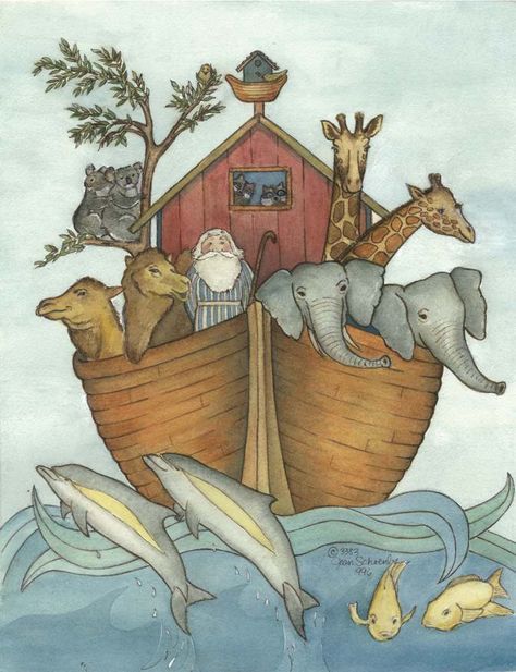 Noah's Ark Drawing, John Marino, Noah's Ark Nursery, Noah's Ark Art, Noahs Ark Nursery, Noah Ark, Noahs Arc, Bible Doodling, Nursery Mural