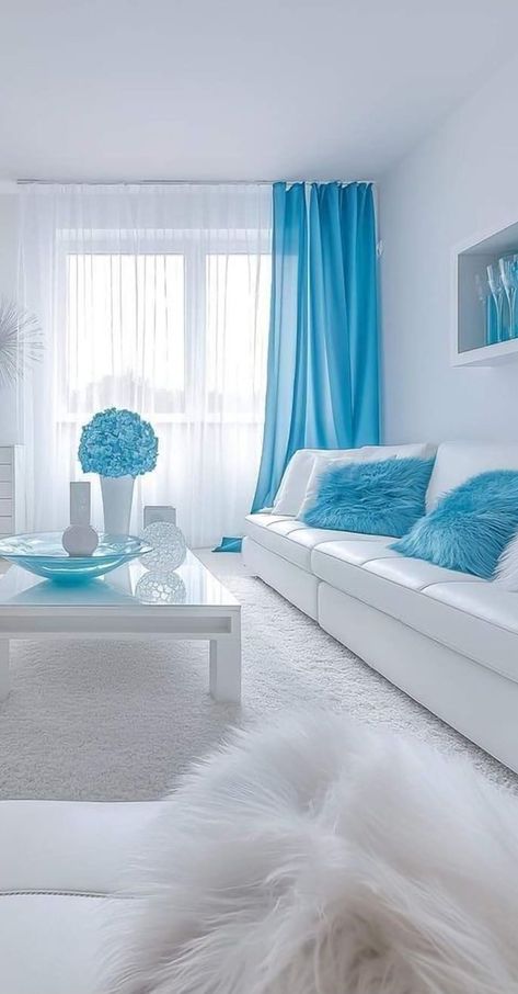 House Design Drawing, Light Blue Curtains Living Room Bed Bath & Beyond, Ocean Themed Bedroom Curtains & Drapes, Tv Stand Decor, Modern Minimalist Home, Classy Decor, Sleek Furniture, White Interior Design, Dream Apartment Decor