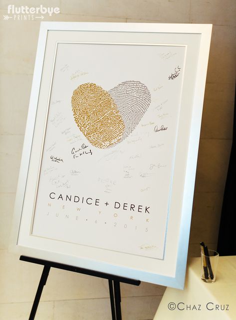 Wedding Guest Book Idea Created with your fingerprints by Flutterbye Prints. Love the gold and silver wedding theme! Photo by Chaz Cruz Fingerprint Guest Book Wedding, Gold And Silver Wedding, Guest Book Poster, Silver Wedding Theme, Fingerprint Guestbook, Book Poster, Poster Diy, Yosemite Wedding, Wedding Guest Book Alternative