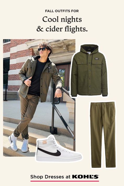 Find the perfect look for every fall activity—from happy hour to hayrides and everything in between. Shop men’s sneakers, jackets, pants and more at Kohl’s and Kohls.com. Tan Outfits, Amazon Fits, Fits 2023, Granola Style, Tan Outfit, Aquarius Tattoo, Fall Activity, Boy Mama, 2024 Outfits