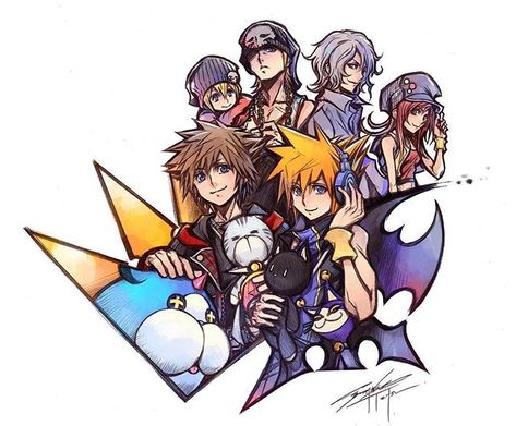 A special message by Director Tetsuya Nomura for the Japanese launch of The World Ends with You: Final Remix: “Thanks for a great TGS! Many #KingdomHearts developers worked on #TWEWY, whose cast also appeared in #KH2.8. To further enjoy #KH2.8, please give #TWEWY a go!” The World Ends with You: Final Remix launches in October for the West! Nomura Art, Tetsuya Nomura, Kingdom Hearts Fanart, Sora Kingdom Hearts, Kingdom Hearts Art, Kingdom Heart, Kingdom Hearts 3, Dearly Beloved, Heart Drawing