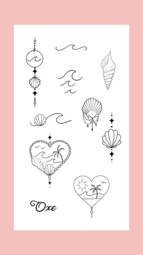 Coastal Tattoos, Beachy Tattoos, Seashell Tattoos, Shell Tattoos, Small Tattoos For Women, Beach Tattoo, Ink Inspiration, Cute Tiny Tattoos, Vibrant Watercolor