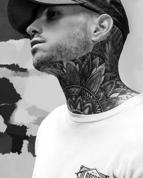 70 Mandala Tattoo Designs For Men - Symbolic Ink Ideas Mandala Tattoo Mann, Mandala Tattoo Neck, Back Of Neck Tattoo Men, Mandala Tattoo Men, Mandala Tattoo Designs, Full Neck Tattoos, Best Neck Tattoos, Side Neck Tattoo, Geometric Mandala Tattoo