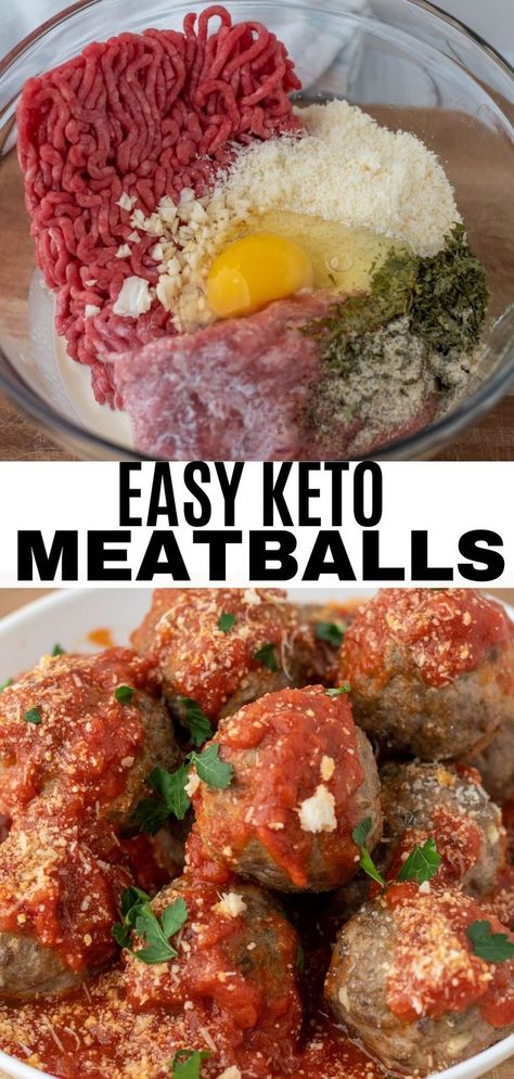 Keto meatballs are an easy recipe. They make a great appetizer or dinner recipe. Serve these keto meatballs with your favorite marinara sauce. Easy Keto Meatballs, Healthy Paleo Breakfast, Low Carb Appetizer, Keto Meatballs, Low Carb Meatballs, Keto Beef Recipes, Meatball Recipe, Low Carb Appetizers, Keto Side Dishes