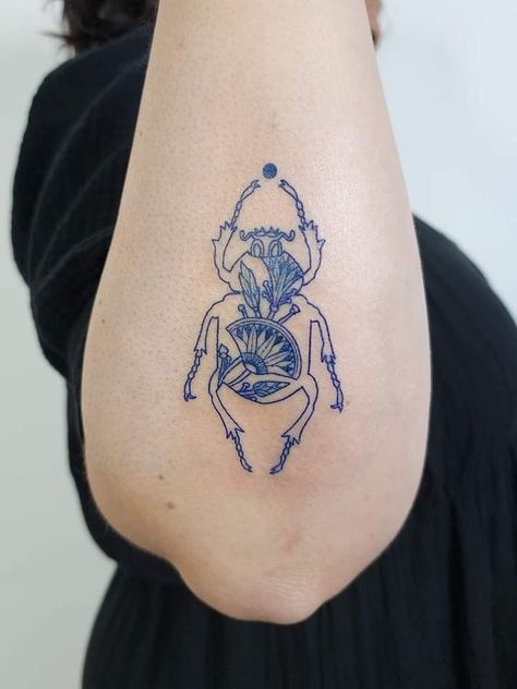 Egyptian tattoo scarab beetle tattoo Egyptian History Ancient Egypt, Egyptian Themed Tattoo, Tattoo Ideas Egyptian, Egyptian Tattoo Ideas, Ancient Egypt Tattoo, Scarab Beetle Tattoo, Scarab Tattoo, Art Nouveau Tattoo, Beetle Tattoo