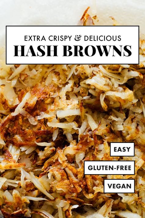 Learn how to make the best CRISPY hash browns at home! They’re SO easy to make. These are lighter and healthier than greasy diner hash browns, too, since they’re made with olive oil. #cookieandkate #hashbrowns #breakfastrecipe #hashbrownrecipe #potatorecipe #healthyrecipe Home Brunch Ideas, Healthy Hashbrowns, Casserole With Hashbrowns, Breakfast Casserole With Hashbrowns, Roasted Breakfast Potatoes, Home Brunch, Delicious Potatoes, Homemade Hashbrowns, Crispy Hashbrowns