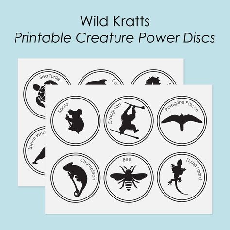 Wild Kratts Creature Power Discs, Creature Power Discs, Kids Dress Up Costumes, Wild Kratts Birthday Party, Wild Kratts Party, Cheetah Party, Education Tools, 5 Template, Wild Kratts