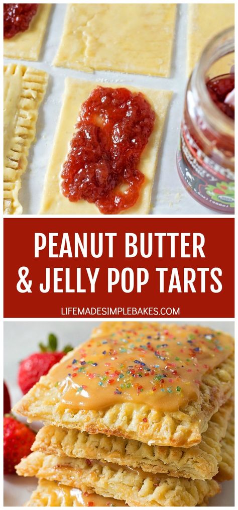 Peanut Butter Jelly Recipes, Peanut Butter Glaze, Life Made Simple, Poptart Recipe, Butter Glaze, Lunchbox Treats, Homemade Pastries, Homemade Peanut Butter, Perfect Lunch