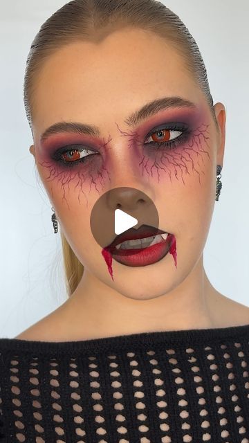 Simple Vampire Makeup Halloween, Vampire Halloween Makeup, Lash Paradise Mascara, Paradise Mascara, Vampire Makeup Halloween, Vampy Makeup, Fat Oil, Plouise Makeup, Lash Paradise