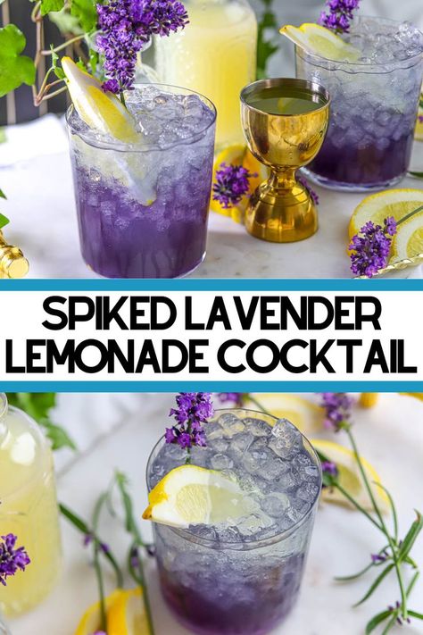 Lavender Lemonade Cocktail, Lavender Drink, Lemonade Cocktail Recipe, Lavender Martini, Spiked Lemonade, Lavender Cocktail, Lavender Recipes, Lemonade Cocktail, Cocktail Syrups