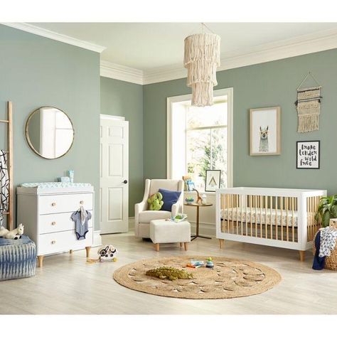 Nursery Bed, Baby Nursery Inspiration, Nursery Room Design, Baby Boy Room Nursery, Green Nursery, Dream Nurseries, Green Walls, Baby Room Design, Nursery Baby Room