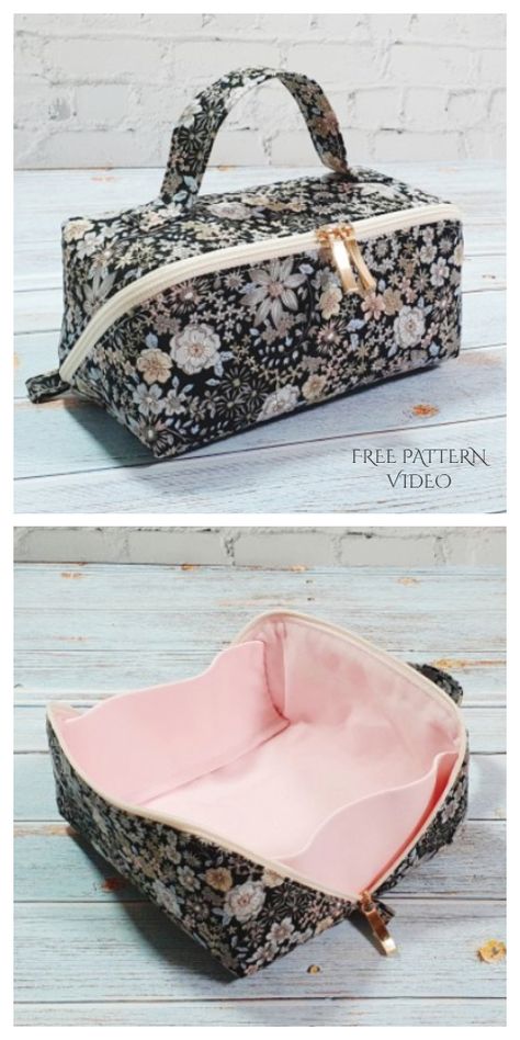 Fabric Tray, Diy Sy, Sac Diy, Free Sewing Patterns, Bag Sewing, Small Sewing Projects, Pouch Pattern, Patchwork Quilting, Patchwork Bags