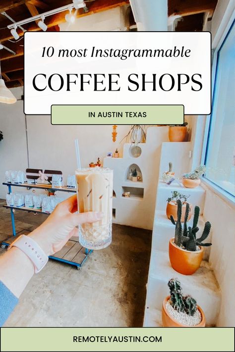 10 of the most aesthetic coffee shops around Austin, as told by a local ✨ Austin Texas Coffee Shops, Austin Texas Shopping, Austin Coffee Shops, Austin Texas Aesthetic, Aesthetic Coffee Shops, Austin Texas Travel, Fellow Coffee, Healthy Cafe, Austin Travel