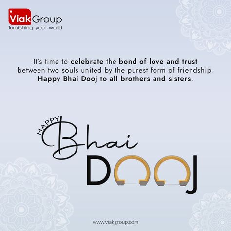 May this Bhai Dooj add sweetness to your life and bring your endless joy, love and care. Best wishes for Bhai Dooj from the entire family of Viak Group. #Viakgroup #BhaiDooj #HappyBhaiDooj #BhaiDooj2021 #BhaiPhonta #festival #sisterbrotherlove #brothersisterbonding #specialbondoflove #siblinglove #siblingbond #bhaidoojcelebration Bhai Dooj, Love And Care, Best Wishes, Time To Celebrate, Brother Sister, Diwali, Bring It On, Festival, Pure Products