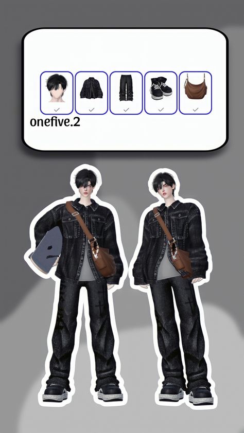 Zepeto Clothes Ideas, Item Zepeto, Zepeto Outfits Boy Ideas, Zepeto Clothes, Bad Boy Outfits, Outfit Cowok, Zepeto Looks Ideas, Novel Cover, Clothes Pin Crafts