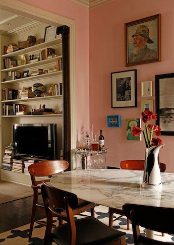 Pink dining room Pink Dining Room, Pink Dining Rooms, Eclectic Homes, Breakfast Nooks, Up House, Decoration Inspiration, Philadelphia Pa, Interior Inspo, My New Room