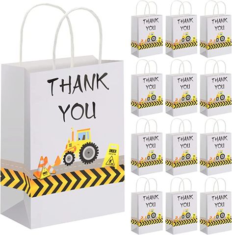 12 Pieces Construction Party Favors Bags Construction Theme Treat Bags Truck Themed Candy Bags Party Goodie Bags for Birthday Themed Party Supplies Decorations, 8.3 x 6.3 x 3.1 Inches Construction Baby Shower Theme, Construction Party Favors Bags, Construction Party Favors, Party Goodie Bags, Construction Baby Shower, Bagged Trucks, Birthday Goodie Bags, Tonka Truck, Construction Birthday Parties