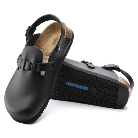 Birkenstock Clog, Black Birkenstock, Slip Resistant Shoes, Nursing Shoes, Calf Muscles, Size Chart For Kids, Uk Fashion, Work Shoes, Natural Leather