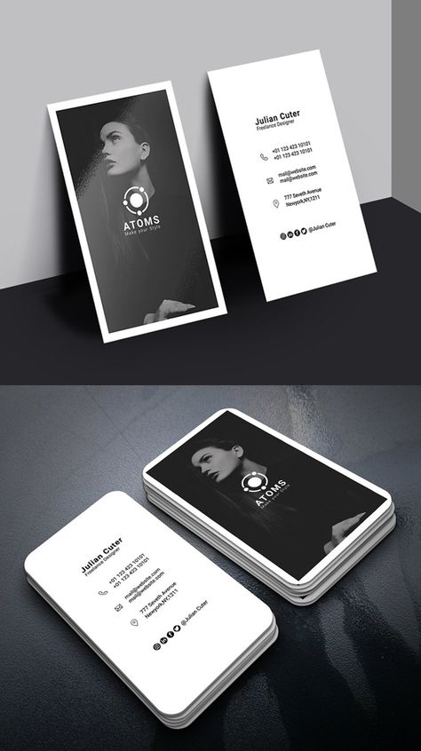 Fashion Card Design, Photography Buisness Cards, Business Card Fashion Designer, Business Card Design With Photo, Graphic Designer Visiting Card Creative, Business Card Photo, Business Card With Photo, Visit Card Design, Business Cards Graphic Design