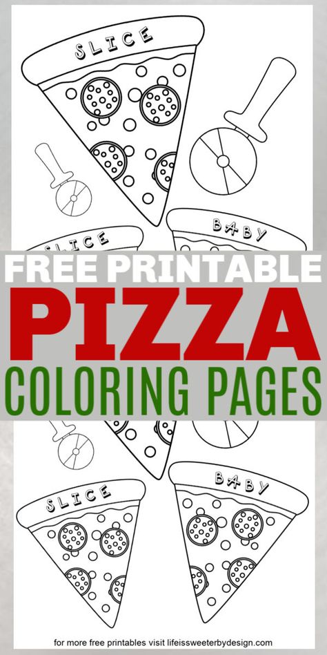 These free printable pizza coloring pages are perfect for pizza parties. There are 2 different pizza color sheets to download and print off. #pizza #freeprintables #coloringpages #kidsactivities #coloring Free Pizza Party Printables, Pizza Theme For Preschool, Pizza Dramatic Play Printables Free, Pizza Coloring Page Free Printable, Preschool Pizza, Pizza Party Games, Pizza Printable, Sheet Pizza, Pizza Coloring Page