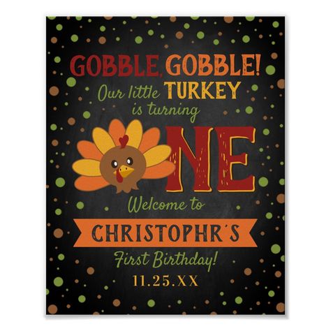 Little Turkey Fall Thanksgiving 1st Birthday Poster Thanksgiving 1st Birthday, 1st Birthday Poster, November Birthday, Thanksgiving Invitation, 1st Birthday Invitation, Thanksgiving Party, Fall Birthday, Thanksgiving Parties, Birthday Mug