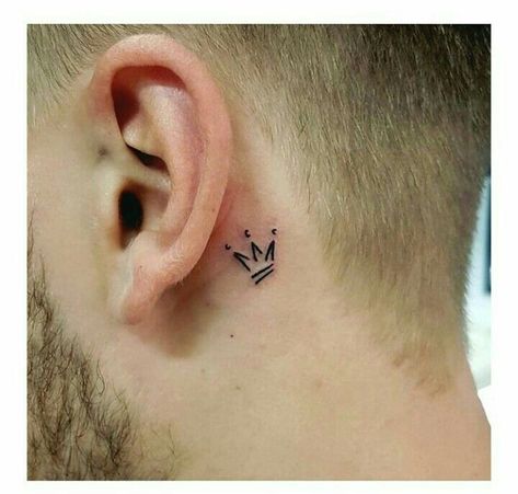 #tattoo, #tattoos, #inked, #tattooart, #tattooedwomen, #tattooedguys, #tattooinspiration, #tattooideas, #tattooworldwide, #tattoosociety, #InkLaughs, and #TattooFails​ Behind Ear Tattoo Men Design, Behind The Ear Tattoo Ideas For Men Guys, Simple Neck Tattoo Men, Small Crown Tattoos, Behind The Ear Tattoo Ideas For Men, Tattoo Behind Ear Men, Tattoo On Ear, Behind Ear Tattoo Men, Crown Neck Tattoo