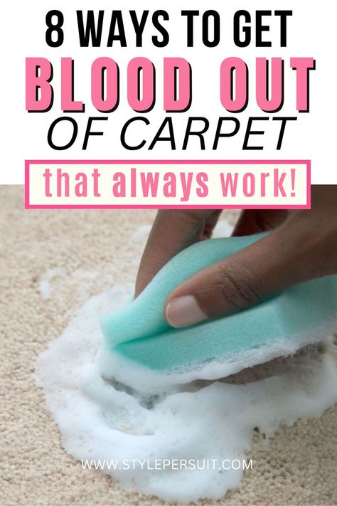 Dealing with blood stains on your carpet can be a bit daunting, but with the right approach, you can effectively remove them. Click to dscover eight effective methods to get blood out of carpet: Blood Out Of Carpet, Get Blood Stains Out, Blood Stain Removal, Blood Makeup, Blood Stain, Laundry Hacks, Useful Life Hacks, Stain Remover, Cleaning Hacks