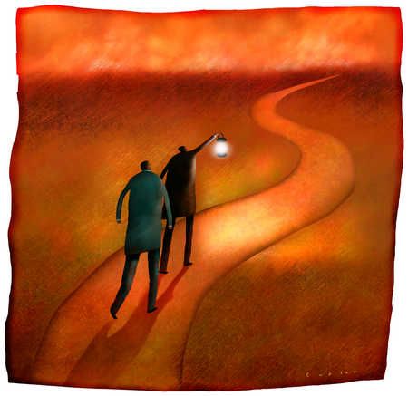 Stock Illustration - Business people with lantern walking down path Path Illustration, Holding Lantern, Lotus Sutra, Illustration Business, Walking Paths, Thought Bubbles, Stock Art, Drawing Projects, Light Of Life