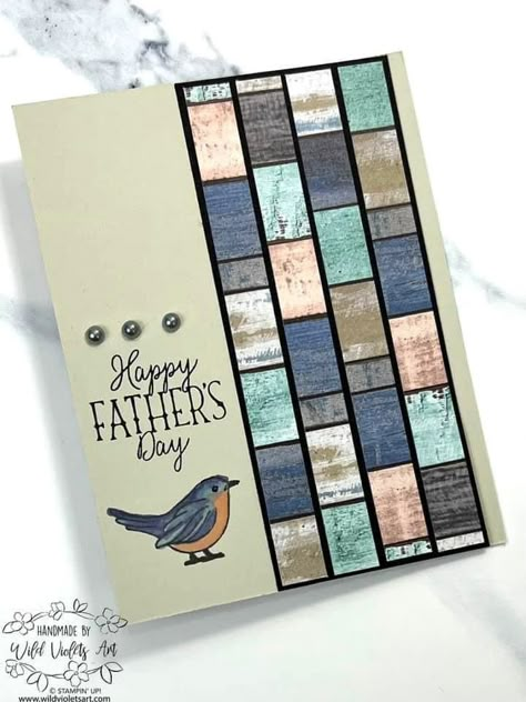 Stampin Up Masculine Cards, Dsp Stampin Up Cards, Cards For Dads, Strip Cards, Grandparents Card, Scrappy Cards, Men Cards, Country Flowers, Guy Cards