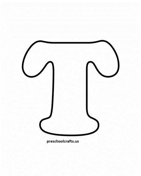 Letter T Crafts – Preschool Crafts Letter T Template, Letter T Craft, Applique Templates Free, Letter T Crafts, Crafts For Kindergarten, Teach The Alphabet, Alphabet Crafts Preschool, Crown Template, Santa Letter Template