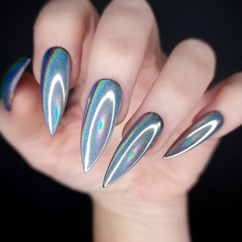 Light Blue Nail Designs, Polished Nails, Halloween Nails Easy, Negative Space Nails, Space Nails, Baby Blue Nails, Chrome Nail Powder, Square Nail Designs, 30th Bday