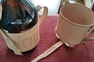 Leather Wine Carrier, Compass Needle, Beer Growler, Wine Carrier, Connect The Dots, Straight Edges, Old T Shirts, Beer Glass, Leather Handle