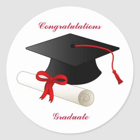 Congratulations Graduate with Graduation Cap and Diploma Make custom stickers for every occasion! Browse our selection of awesome images or upload your own. The perfect choice for any message or design, round stickers are great for brand promotion, special mailings, and scrapbooking. Available in 2 sizes Large: 3" in diameter (6 per sheet) Small: 1.5" in diameter (20 per sheet) High quality, full-color, full-bleed printing Scratch-resistant front, easy peel-and-stick back No minimum order Graduation Cap Stickers, Congratulations Stickers, Graduation Cake Toppers Free Printable, Graduation Stickers Printable, Graduation Logo, Creative Photography Logo, Graduation Images, Computer Photo, Graduation Printables