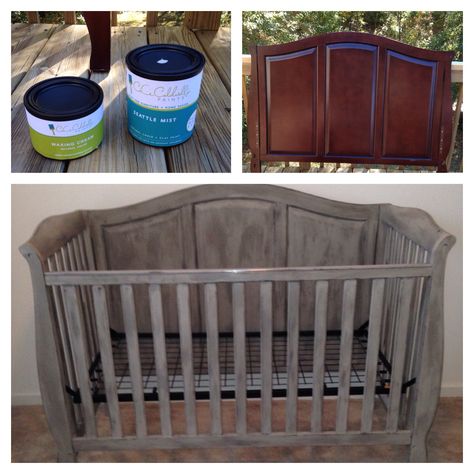 Painted Crib, Crib Makeover, Crib Diy, Painting A Crib, Boy Nursery Colors, Baby Crib Diy, Baby Boy Nursery Colors, Diy Crib