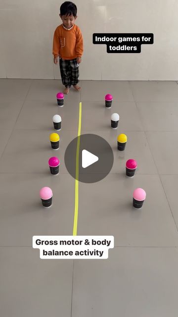 Balancing Games For Kids, Balance Games For Kids, Gross Motor Activities For Toddlers, Indoor Games For Toddlers, Muscles Exercises, Body Balance, Games For Toddlers, Indoor Play, Indoor Games