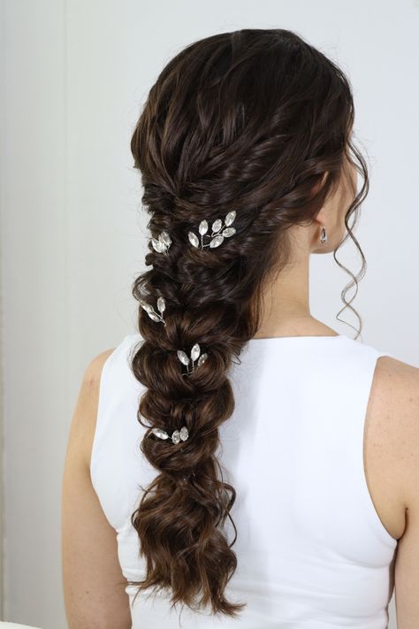 Wedding Braid With Veil, Fancy Braided Hairstyles, Braided Bridal Hair, Updos For Wedding, Ponytail Updos, For Wedding Hairstyles, Pretty Ponytails, Hairstyles For 2023, Korean Hairstyles