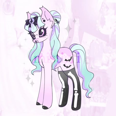 Creepy Pastel Aesthetic, Pastel Goth Drawing, Pastel Goth Pfp, Pony Adopt, Glitter Tears, Space Unicorn, Pastel Goth Aesthetic, Bubble Goth, Goth Stuff